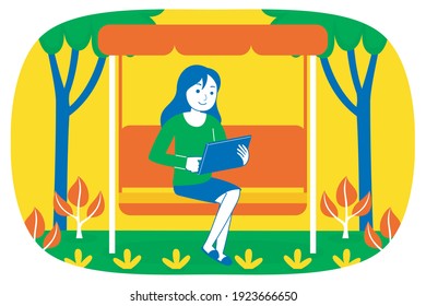Ilustración de vectores de diversión de fin de semana en diseño plano.