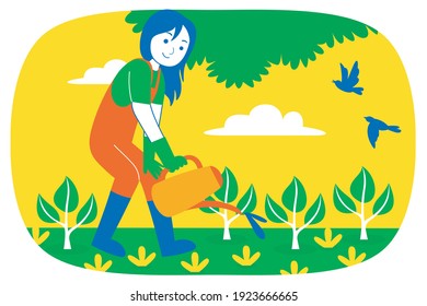 Weekend Fun Vector Illustration in Flat Design.