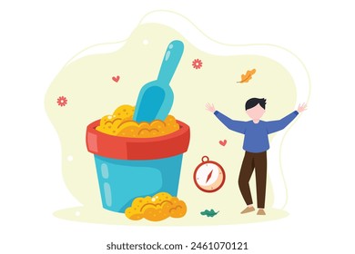 Weekend Holiday Flat Illustration Design