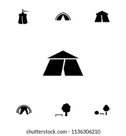 Weekend icon. collection of 7 weekend filled icons such as tent. editable weekend icons for web and mobile.