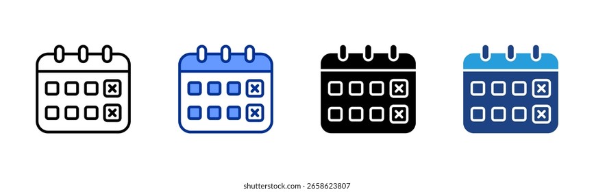 Coleção de vários estilos de folha de ícone do fim de semana