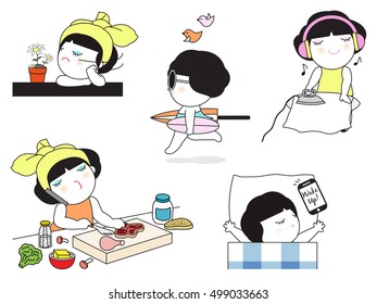 Weekend Life Character illustration set