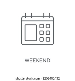 Weekend linear icon. Weekend concept stroke symbol design. Thin graphic elements vector illustration, outline pattern on a white background, eps 10.
