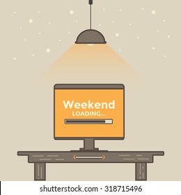 Weekend loading , Business concept, Vector.