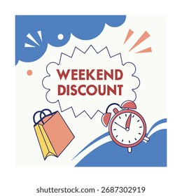 Weekend Mega Sale Vektor Design, begrenzte Zeit Wochenende Rabatt Banner, Spezielle Wochenende Angebot Illustration, Wochenende Shopping Promotion Graphic