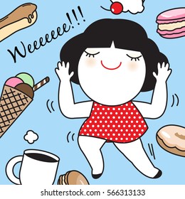 Weekend Mood With Favourite Card Character illustration