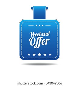 Weekend Offer Blue Vector Icon Design