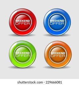 Weekend Offer Colorful Vector Icon Design