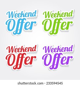 Weekend Offer Colorful Vector Icon Design