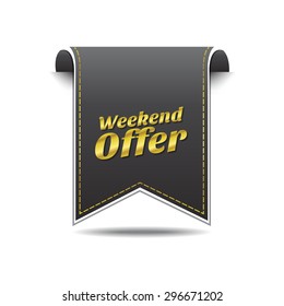 Weekend Offer golden Vector Icon Design