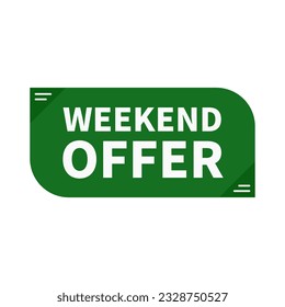 Weekend Offer In Green Color Rectangle Shape For Promotion Business
