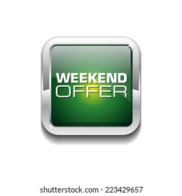 Weekend Offer Green Vector Icon Button
