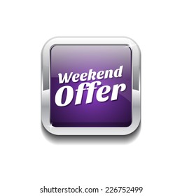Weekend Offer Purple Vector Icon Button