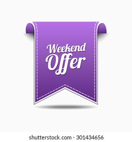 Weekend Offer Violet Vector Icon Design