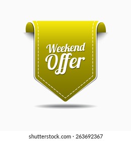Weekend Offer Yellow Vector Icon Design
