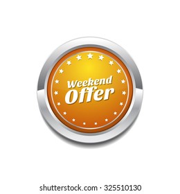 Weekend Offer Yellow Vector Icon Button