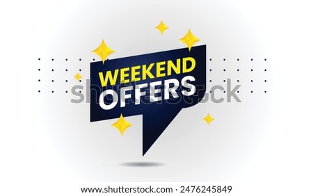 Weekend Offers Vector Art Design with a Crisp White Background Banner, perfect for eye-catching promotions and sales events.