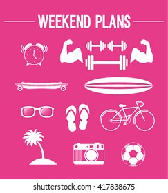 Weekend plans. Vector illustration.