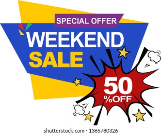 Weekend Sale Advertising Banner Special Offer
