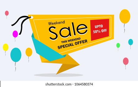 weekend sale banner, special offer banner