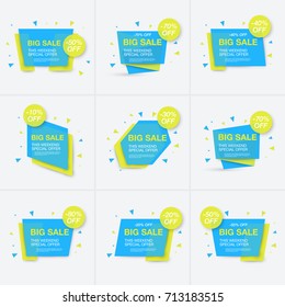 Weekend sale banner, special offer, set sale discount, vector eps10 illustration