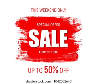 Weekend Sale Banner Template. Vector Illustration EPS10
