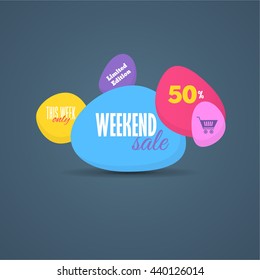 Weekend Sale Design. Vector Web Banner