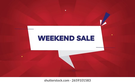 Venta de fin de semana editable EPS formato Web Anuncio Arte vectorial ilustración Plantilla diseño blanco gris Formas azul profundo negrita fuente roja gradiente abstracto ilustración sol de fondo 4k marketing de negocios
