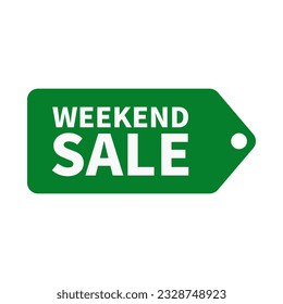 Weekend Sale In Green Color Hanging Tag Shape For Promotion Sale
