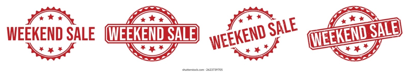 WEEKEND SALE red rubber stamp vector design.
