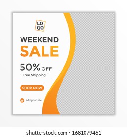 weekend sale social media template post for ads