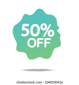 Weekend sale special offer banner, up to 50% off. Vector illustration.