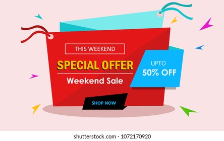 weekend sale, special offer banner
