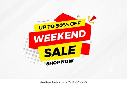 Weekend sale special offer sale banner template. discount offer background. weekly sale banner template design for web or social media, Sale special offer. abstract vector design.