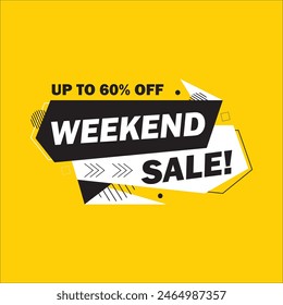 Elemento de Vector de Anuncio de tienda de venta de fin de semana