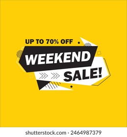 Elemento de Vector de Anuncio de tienda de venta de fin de semana