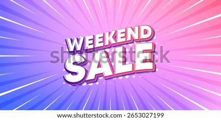 Weekend sale sun rays gradient banner. Light burst background. Weekend Sale tag. Special offer price sign. Advertising Discounts symbol. Gradient sun rays. Sunburst light. Vector