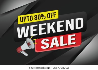 weekend sale tag. Banner design template for marketing. Special offer promotion or retail. background banner modern graphic design for store shop, online store, website, landing page

