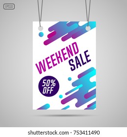 Weekend sale vector background