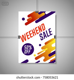 Weekend sale vector background