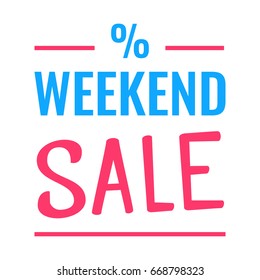 Weekend sale. Vector icon illustration on white background.
