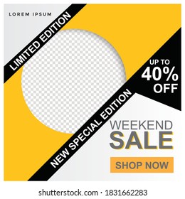 Weekend Verkauf Web Social Post Design Banner.