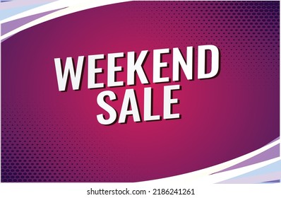 Venta de fin de semana concepto de palabra tipo de ilustración vectorial para la página de inicio de medios sociales, plantilla, ui, web, aplicación móvil, afiche, banner, volante, fondo, tarjeta de regalo, cupón, etiqueta, papel tapiz