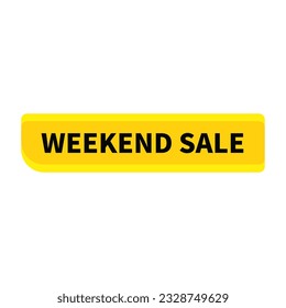 Weekend Sale In Yellow Color Rectangle Shape For Advertising Sale
