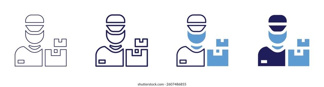 Weekend shipping icon in 4 different styles. Thin Line, Line, Bold Line, Duotone. Duotone style. Editable stroke.