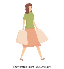 Weekend Shopping Icon Cartoon Vector. Housewife Mom. Busy People