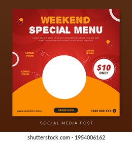 Weekend Special Menu Social Media Post Template