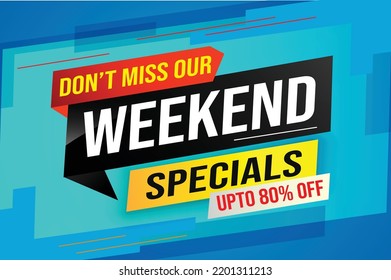 Etiqueta de venta especial de fin de semana. Plantilla de diseño de pancartas para marketing. Oferta especial promocional al por menor. banner de fondo diseño gráfico moderno para tienda de publicidad, tienda en línea, sitio web, página de inicio