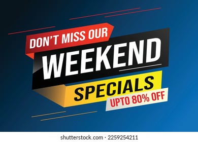 Weekend Special sale tag. Banner design template for marketing. Special offer promotion retail. background banner modern graphic design for advertising store shop, online store, website, landing page
