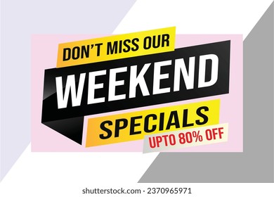 weekend specials word concept vector illustration with megaphone and 3d style, landing page, template, ui, web, mobile app, poster, banner, flyer, background, gift card, coupon, label, wallpaper